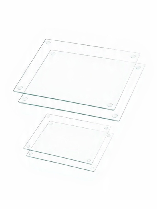 Other - 4 Pack 2 Sizes Glass Cutting Board with Anti-Slip Pads, Rectangle - SHIP ALONE